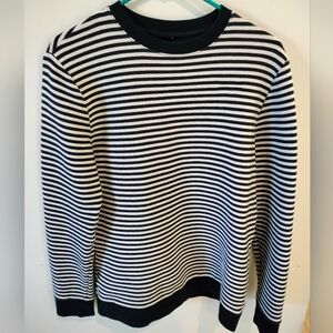 Men's H&M Navy & White Stripped Long Sleeve Sweatshirt Size Small